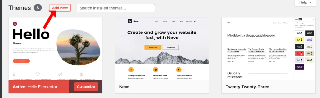Choose A Theme For Your Website