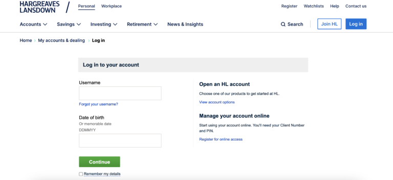 Hargreaves Lansdown login