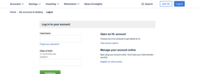 Hargreaves Lansdown login